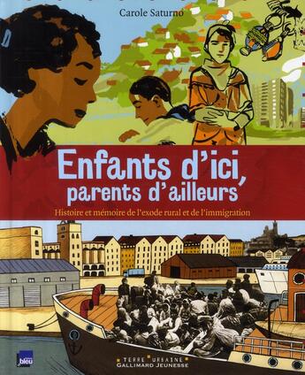 Couverture du livre « Enfants d'ici, parents d'ailleurs ; histoire et mémoire de l'exode » de Carole Saturno aux éditions Gallimard-jeunesse