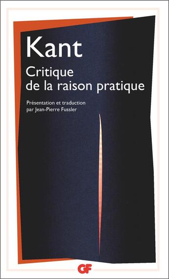 Couverture du livre « Critique de la raison pratique » de Emmanuel Kant aux éditions Flammarion