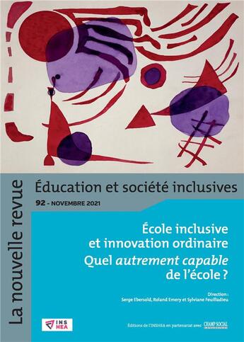 Couverture du livre « Revue nr-esi n 91. l education inclusive face a l'innovation ordinaire » de  aux éditions Champ Social