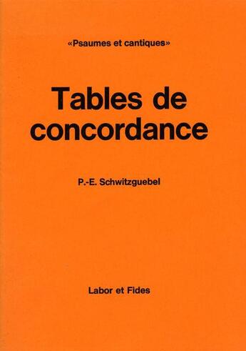 Couverture du livre « Psaumes cantiques tables lab » de  aux éditions Labor Et Fides