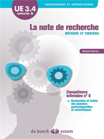 Couverture du livre « Le note de recherche ; méthode et contenu » de Maryline Dabrion aux éditions Estem