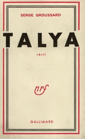 Couverture du livre « Talya » de Groussard S aux éditions Gallimard