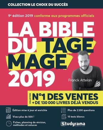 Couverture du livre « La bible du TAGE MAGE (édition 2019) » de Franck Attelan aux éditions Studyrama