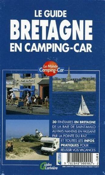 Couverture du livre « Le guide Bretagne en camping-car » de  aux éditions Lariviere