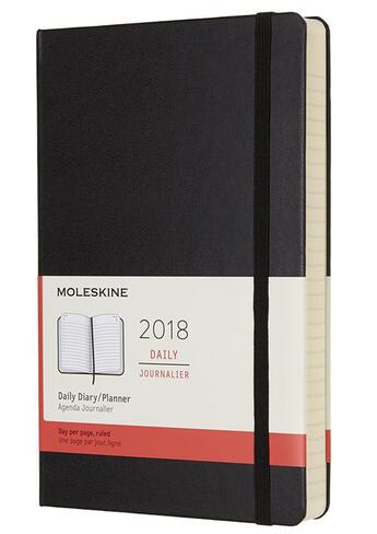 Couverture du livre « Agenda 2018 journalier grand format rigide noir » de  aux éditions Moleskine