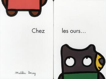 Couverture du livre « Chez les ours... » de Malika Doray aux éditions Ecole Des Loisirs