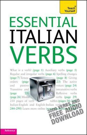 Couverture du livre « Essential Italian Verbs: Teach Yourself » de Federici Theresa aux éditions Hodder Education Digital