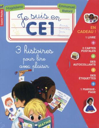 Couverture du livre « Je suis en CE1 ; 3 histoires pour lire avec plaisir ; coffret » de Emmanuel Ristord et Magdalena aux éditions Pere Castor