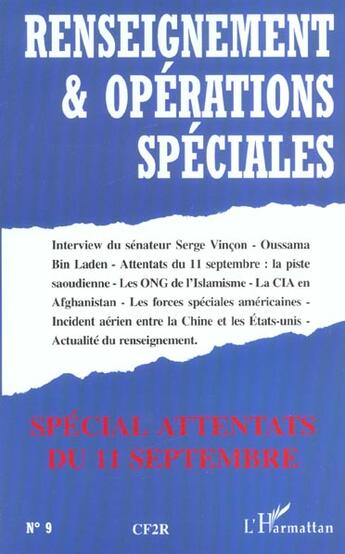 Couverture du livre « Special attentats du 11 septembre - vol09 » de  aux éditions L'harmattan