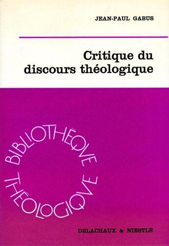 Couverture du livre « Critique du discours theol lab » de  aux éditions Labor Et Fides