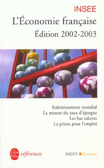 Couverture du livre « L'economie francaise 2002-2003 » de Insee aux éditions Le Livre De Poche