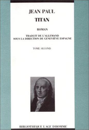 Couverture du livre « Titan t2 » de Richter/Espagne aux éditions L'age D'homme