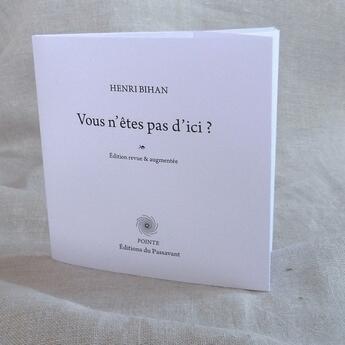 Couverture du livre « Vous n'êtes pas d'ici ? » de Bihan? Henri aux éditions Passavant