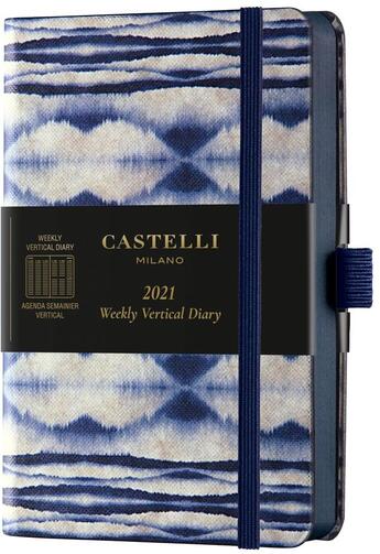 Couverture du livre « Agenda semainier vertical poche shibori mist » de Castelli aux éditions Castelli Milano