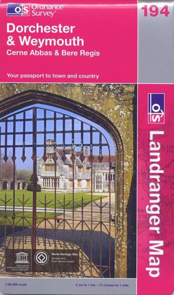 Couverture du livre « Dorchester weymouth 1/50 000 » de  aux éditions Ordnance Survey