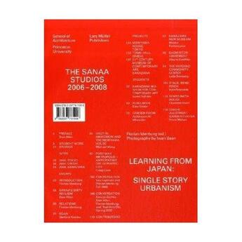 Couverture du livre « The Sanaa studios, 2006-2008 ; learning from Japan : single story urbanism » de Florian Idenbenburg aux éditions Lars Muller