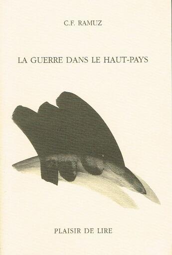 Couverture du livre « La Guerre Dans Le Haut Pays » de Ramuz C-F. aux éditions Plaisir De Lire