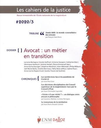 Couverture du livre « Les cahiers de la justice 3/2020 » de  aux éditions Dalloz