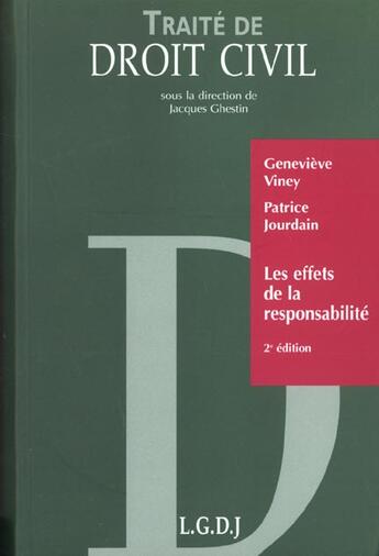 Couverture du livre « Traite de droit civil les obligations » de Viney/Jourdain aux éditions Lgdj