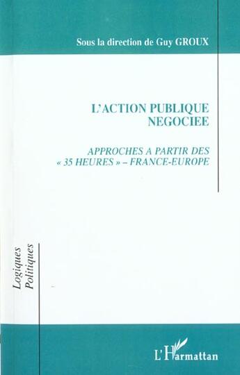 Couverture du livre « L'action publique négociée ; approche a partir des 