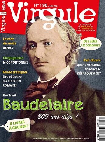 Couverture du livre « Virgule n 196 - baudelaire - juin 2021 » de  aux éditions Virgule