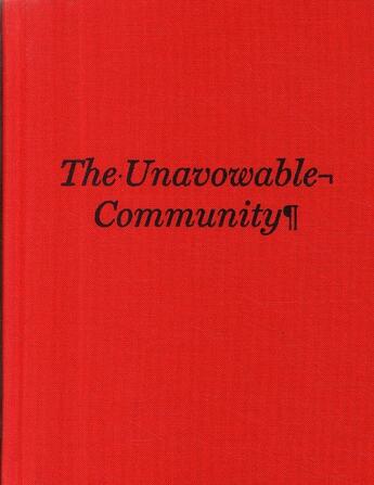 Couverture du livre « The unavowable community » de Valentin Roma aux éditions Actar