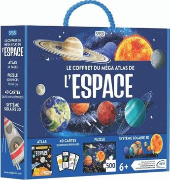 Couverture du livre « Le coffret méga atlas de l'espace : tout savoir sur l'espace » de Aa. Vv. aux éditions Sassi