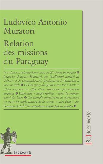 Couverture du livre « Relation des missions du paraguay » de Ludovico Muratori aux éditions La Decouverte