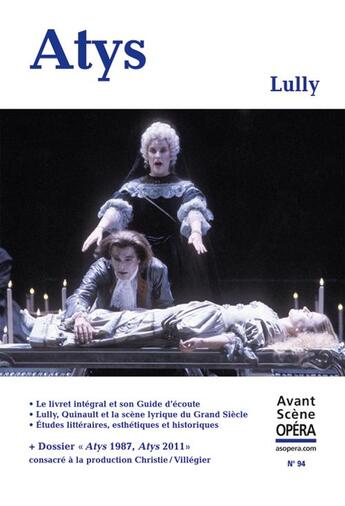 Couverture du livre « L'avant-scène opéra n.94 ; Atys » de Jean-Baptiste Lully aux éditions L'avant-scene Opera