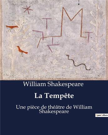 Couverture du livre « La Tempête : Une pièce de théâtre de William Shakespeare » de William Shakespeare aux éditions Culturea