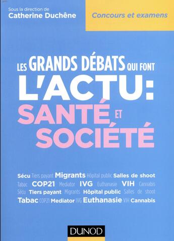 Couverture du livre « Les grands debats qui font l'actu : sante et societe » de Duchene Catherine aux éditions Dunod