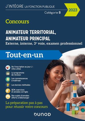 Couverture du livre « Concours animateur territorial, animateur principal ; externe, interne, 3e voie et examen professionnel (édition 2023) » de Odile Meyer et Jean-Marie Mignon et Sandrine Dumont et Stephane Voisin et Yann Guegan aux éditions Dunod