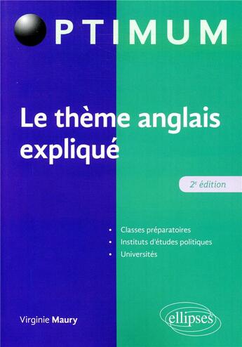 Couverture du livre « Le theme anglais explique 2eme edition » de Maury aux éditions Ellipses Marketing