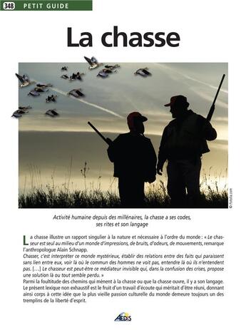 Couverture du livre « La chasse » de  aux éditions Aedis