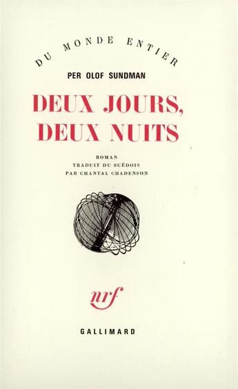 Couverture du livre « Deux Jours, Deux Nuits » de Sundman P O aux éditions Gallimard