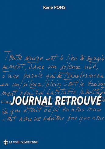 Couverture du livre « Journal retrouvé : . » de René Pons aux éditions Books On Demand