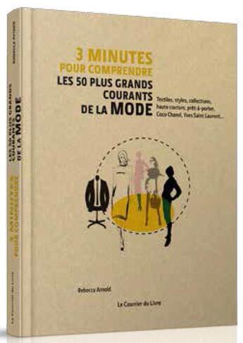 Couverture du livre « 3 minutes pour comprendre ; les 50 plus grands courants de la mode ; textiles, styles, collections, haute couture, prêt à porter, Coco Chanel, Yves Saint Laurent... » de Rebecca Arnold aux éditions Courrier Du Livre