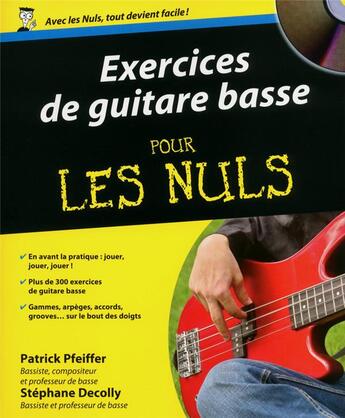 Couverture du livre « Exercices de guitare basse pour les nuls » de Patrick Pfeiffer aux éditions First