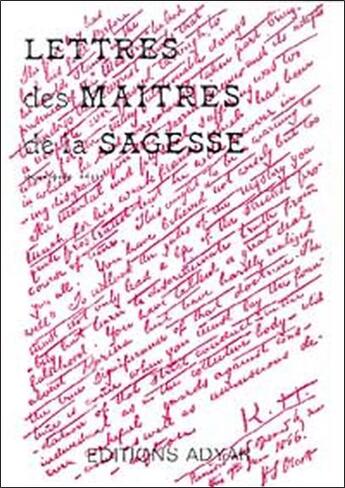 Couverture du livre « Lettres des maitres de sagesse t.2 » de Jinarajadasa G. aux éditions Adyar