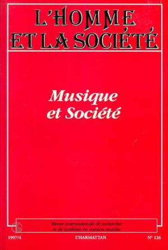 Couverture du livre « Musique et société » de  aux éditions L'harmattan