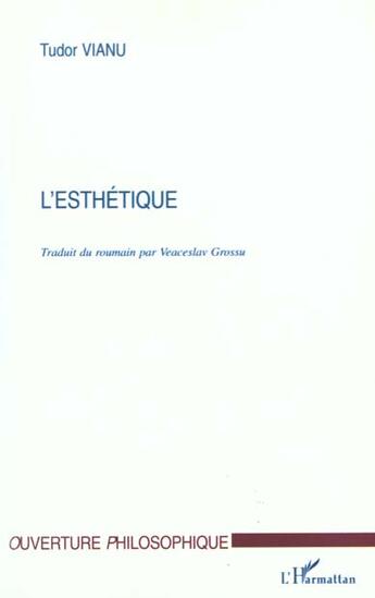 Couverture du livre « L'esthetique » de Vianu Tudor aux éditions L'harmattan