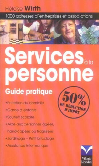 Couverture du livre « Services a la personne » de Heloise Wirth aux éditions Pearson