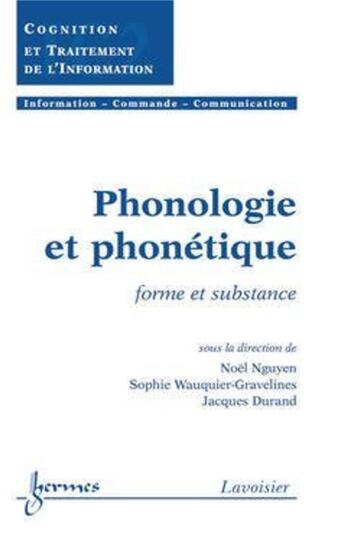 Couverture du livre « Phonologie et phonétique » de Durand/Nguyen aux éditions Hermes Science Publications