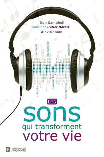 Couverture du livre « Les sons qui transforment votre vie » de Alex Doman aux éditions Editions De L'homme