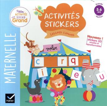 Couverture du livre « Activites stickers - lettres cursives grande section » de Van Tilbeurgh M-H. aux éditions Hatier