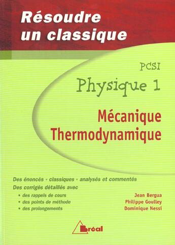 Couverture du livre « Resoudre Classique Phys. Pcsi 1 » de Goulley Bergua aux éditions Breal