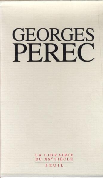 Couverture du livre « Coffret Georges Perec » de Georges Perec aux éditions Seuil