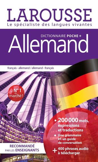 Couverture du livre « Dictionnaire Larousse poche + ; français-allemand / allemand-français » de  aux éditions Larousse