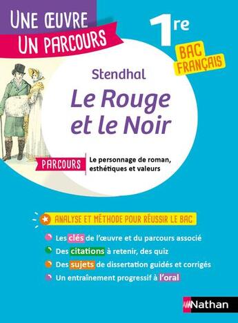 Couverture du livre « Le rouge et le noir : 1re : bac français (édition 2020) » de Stendhal et Florence Renner aux éditions Nathan