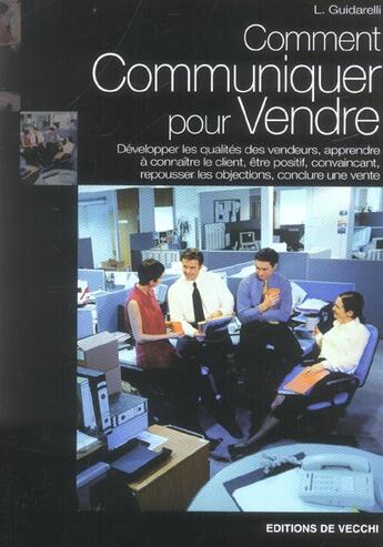 Couverture du livre « Comment communiquer pour vendre » de L Guidarelli aux éditions De Vecchi